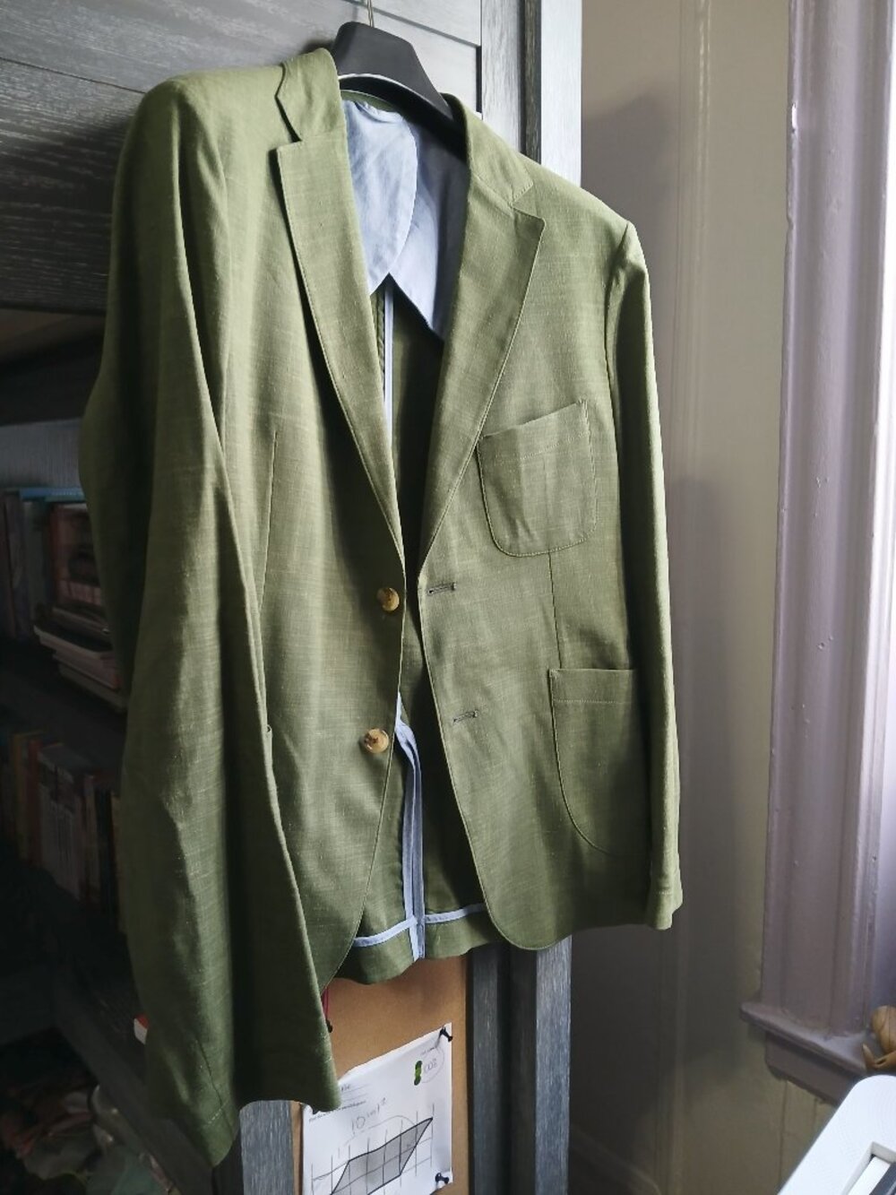 Taylor Stitch Linen Blend Telegraph Jacket, Evergreen Size 40 Men's